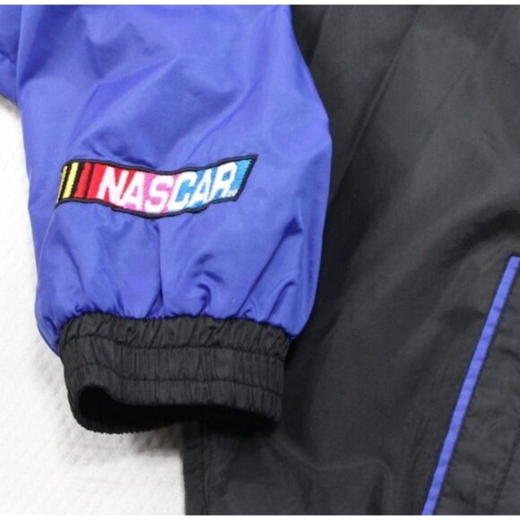 Vintage Mark Martin NASCAR Racing Pullover Windbreaker Jacket L Checkered Flag - Picture 2 of 9
